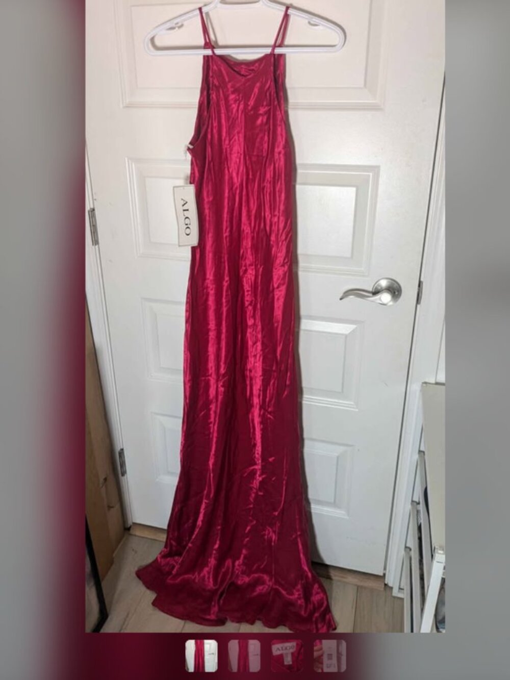 Women's Long Red Silk Dress